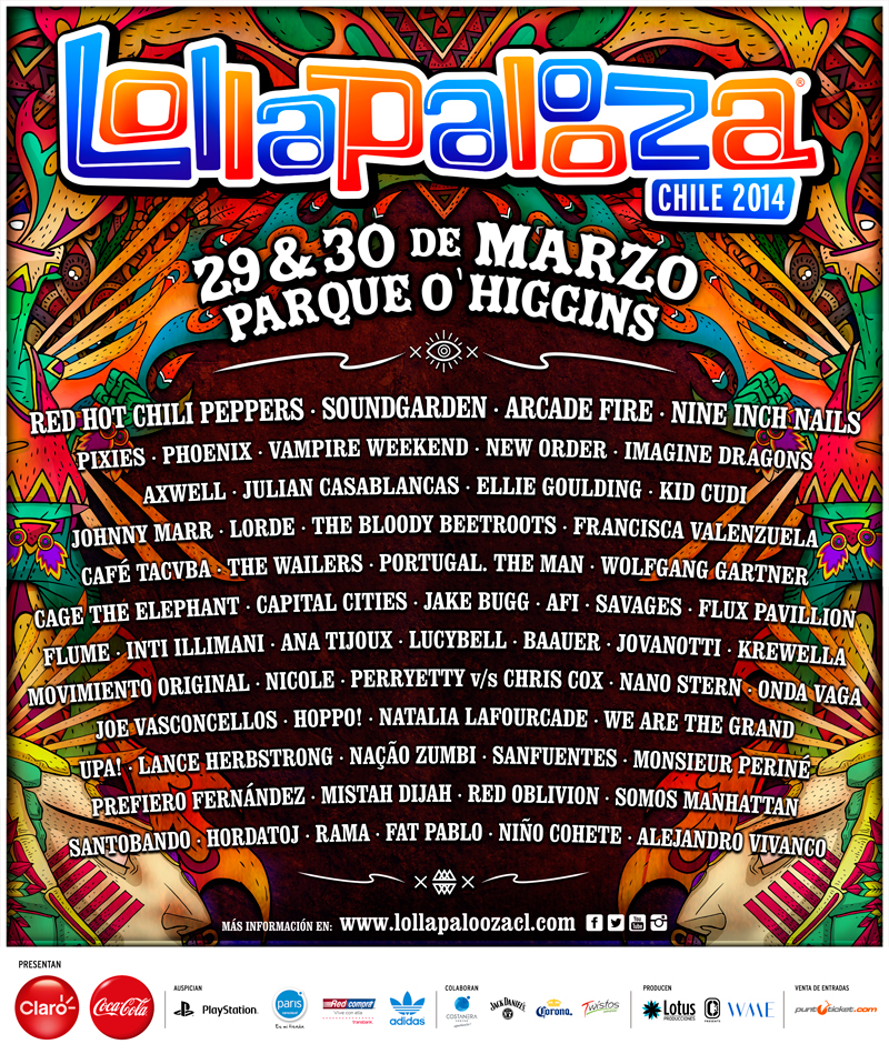 Anuncian cartel oficial de Lollapalooza Chile 2014 POTQ Magazine